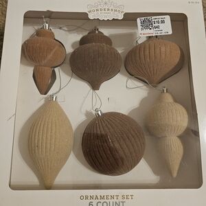 Wondershop Elegant Brown and Cream Ornament Collection